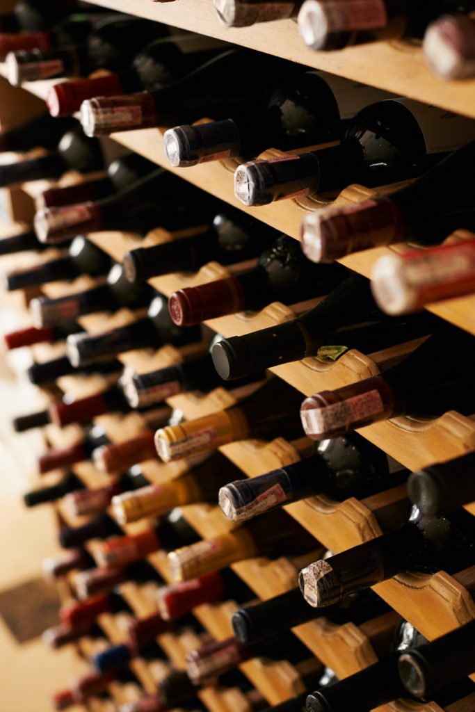 A feast for the pallet. A collection of wine bottles in a cellar