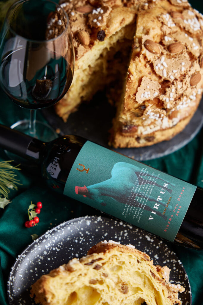 panettone elaborado con nuestro Virtus Gran Reserva por un chef con estrella Michelín